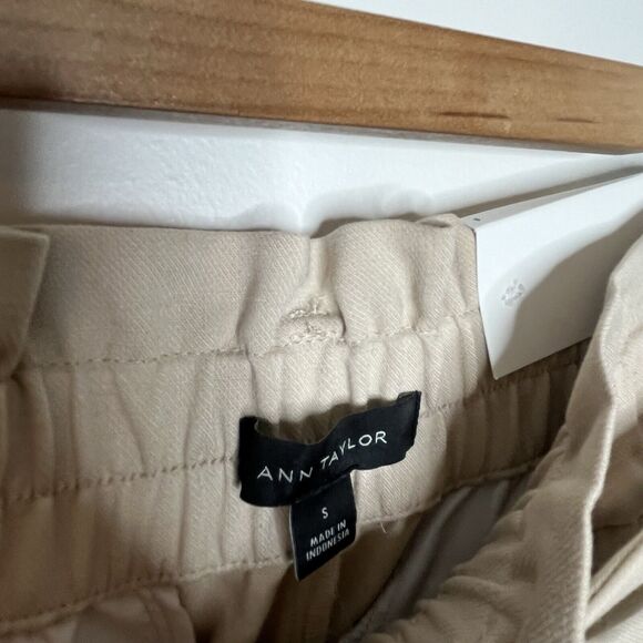 Ann Taylor Wide Leg High Rise Belted Trouser Pants Khaki Tan Womens Small - Picture 5 of 10